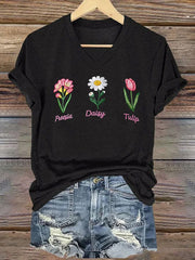 Women's Casual Floral Print T-Shirt