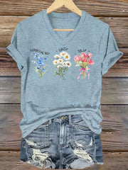Women's Casual Floral Print T-Shirt