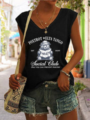 Women's Fashion Print Casual Vest