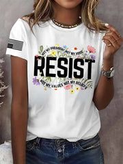 Retro Resist Not My President, Not My Voice, Not My Values, Not My Beliefs Print T-Shirt