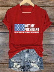 Women's Not my President Print V-Neck T-Shirt