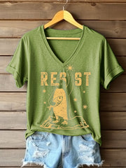 Women's Penguins Resist Tariff Printed Short-Sleeved T-Shirt