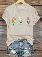 Women's Casual Floral Print T-Shirt
