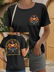 Women's No One Illegal on Stolen Land, We Walk on Native Land T-shirts