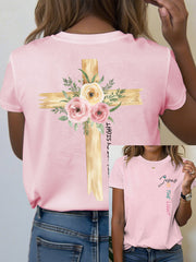 Women's Jesus is the Light Floral Christian T-Shirt