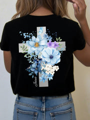 Women's Jesus is the Light Floral Christian T-Shirt