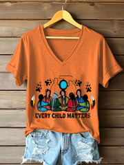 Women's every child matters V-neck T-shirts