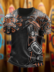 Men's Indigenous Raven & Wolf print T-shirts