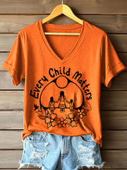 Women's Every Child Matters Print V-Neck T-Shirt