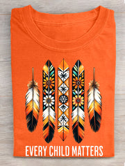 Women's Every Child Matters Feather Print Short Sleeve T-Shirt