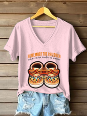 Women's remember the children who never make it home V-neck T-shirts