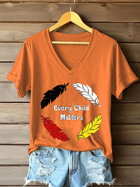 Women's every child matters V-neck T-shirts