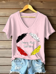 Women's every child matters V-neck T-shirts