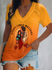 Women's every child matters V-neck T-shirts