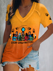 Women's every child matters V-neck T-shirts