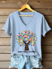 Women's every child matters V-neck T-shirts