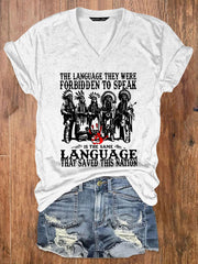 Women's The Language They Were Forbidden To Speak Printed Casual T-shirt