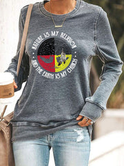 Women's Nature Is My Religion Earth Is My Church Printed Casual Sweatshirt