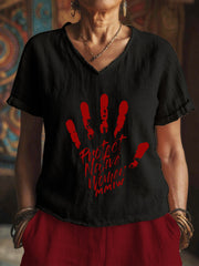 Women's Protect Native Women MMIW V-neck tops