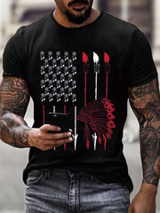 Men's Native American Flag Print T-Shirt