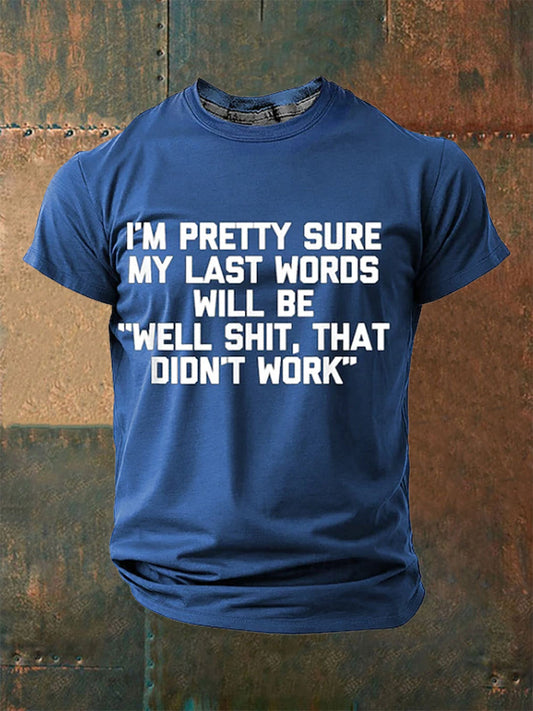 Men's Funny Slang Sarcasm 3D Print Short Sleeve T-Shirt