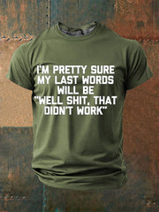 Men's Funny Slang Sarcasm 3D Print Short Sleeve T-Shirt