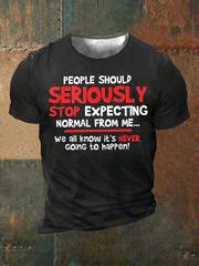 Men's Funny Slang Sarcasm 3D Print Short Sleeve T-Shirt