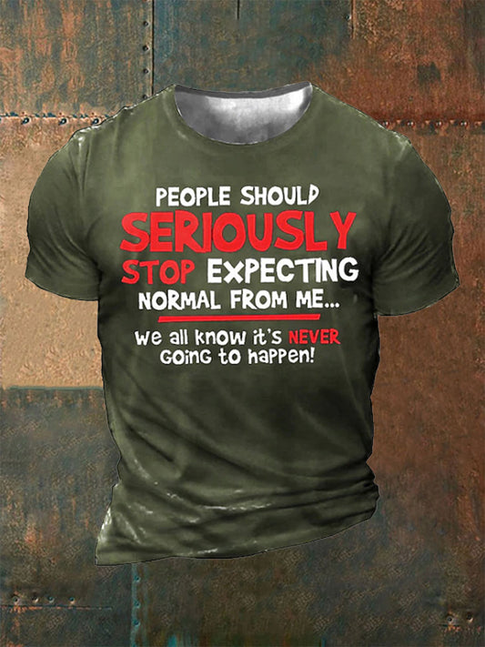 Men's Funny Slang Sarcasm 3D Print Short Sleeve T-Shirt