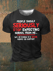 Men's Funny Slang Sarcasm 3D Print Short Sleeve T-Shirt