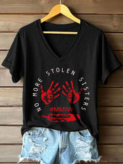 Women's MMIW Print V-Neck T-Shirt