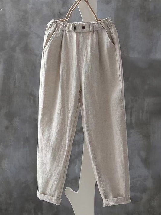 Women's Vintage Simple Linen Pants