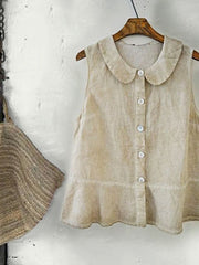 Women's Simple Solid Linen Shirt