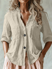 Women's Vintage Simple Linen Shirt