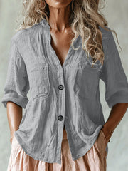 Women's Vintage Simple Linen Shirt