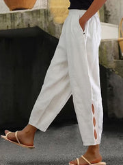 Women's Simple Solid Color Linen Pants