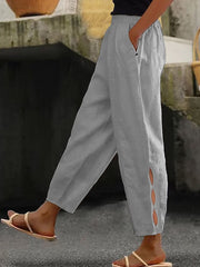 Women's Simple Solid Color Linen Pants