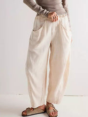 Women's Simple Solid Color Linen Pants