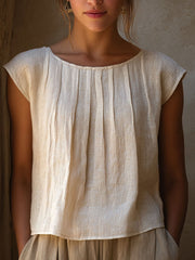 Women's Simple Solid Color Linen Shirt