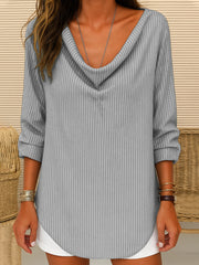 Women's Vintage Striped Linen Shirt