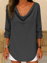 Women's Vintage Striped Linen Shirt