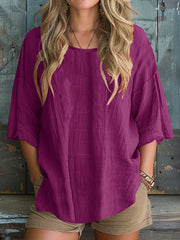 Women's Simple Solid Color Linen Shirt