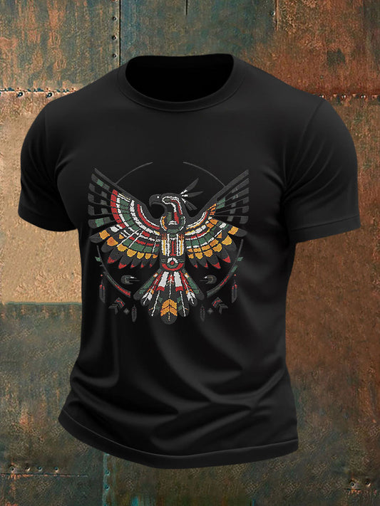 Men's Thunderbird Native American Print Casual T-shirt