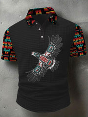 Men's Thunderbird Native American Waffle Print Casual Top