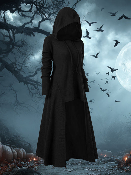 Women's Halloween Hooded Long Dress Coat