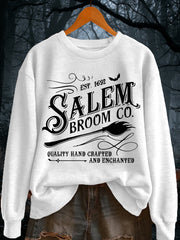 Women's Funny Halloween Witch Salem Broom Co Est.1692 Casual Sweatshirt