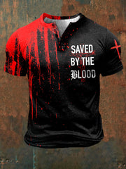 Men's Saved By The Blood Print short sleeve T-shirt