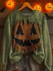 Women's Halloween Jack-o’-lantern Knitted Sweater