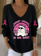 Women's Breast Cancer Is Boo Sheet Printed Casual Top
