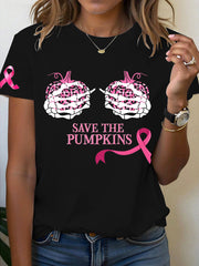 Women's Breast Cancer Printed T-shirt