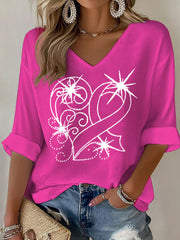 Women's Breast Cancer Awareness Pink Ribbon Print Casual T-shirt